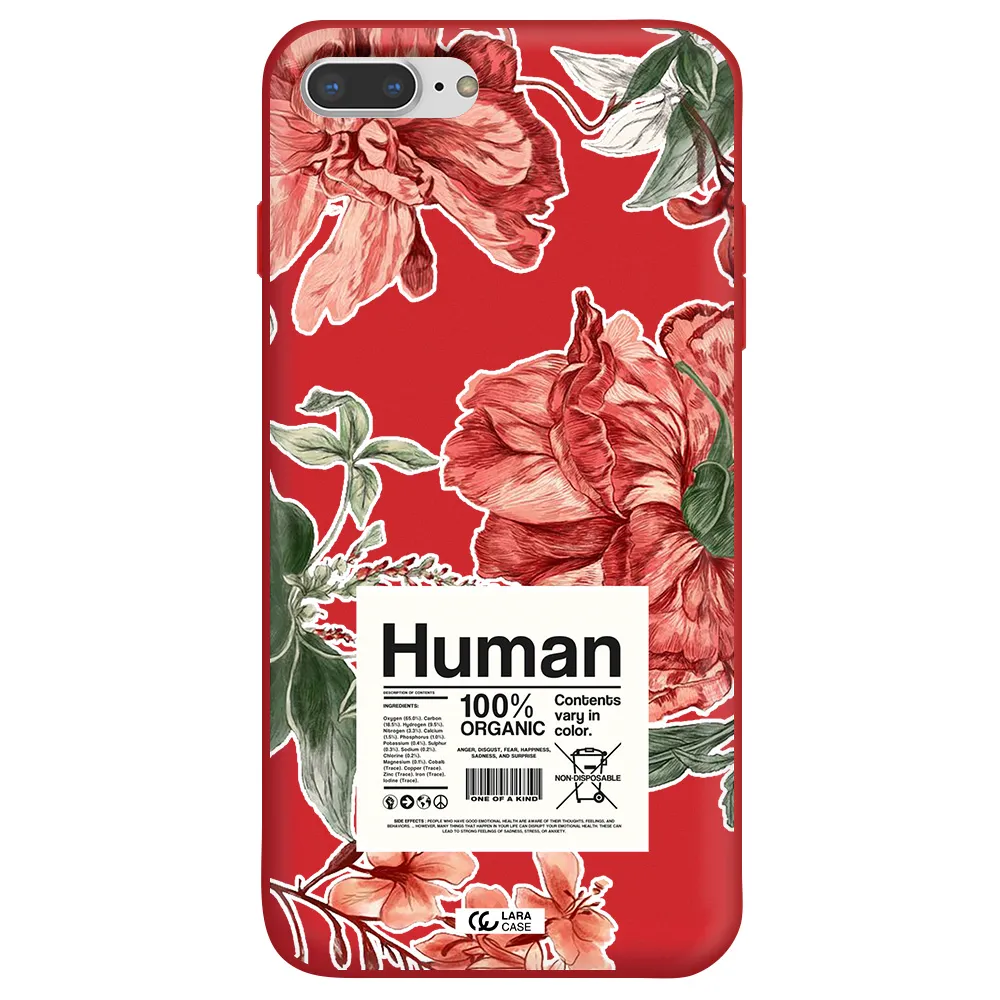 a cover of a book with flowers Apple iPhone 8 plus Silicone Imperial Red Case