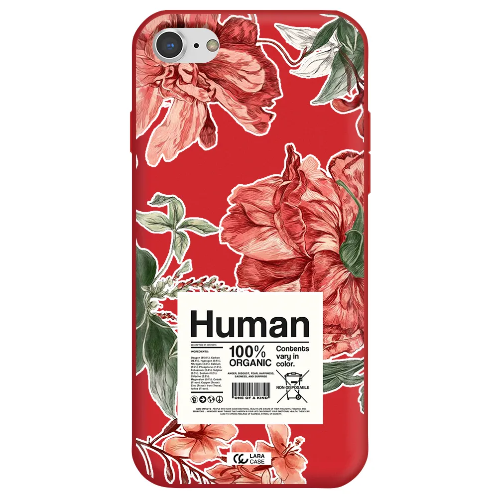 a cover of a book with flowers Apple iPhone 8 Silicone Imperial Red Case