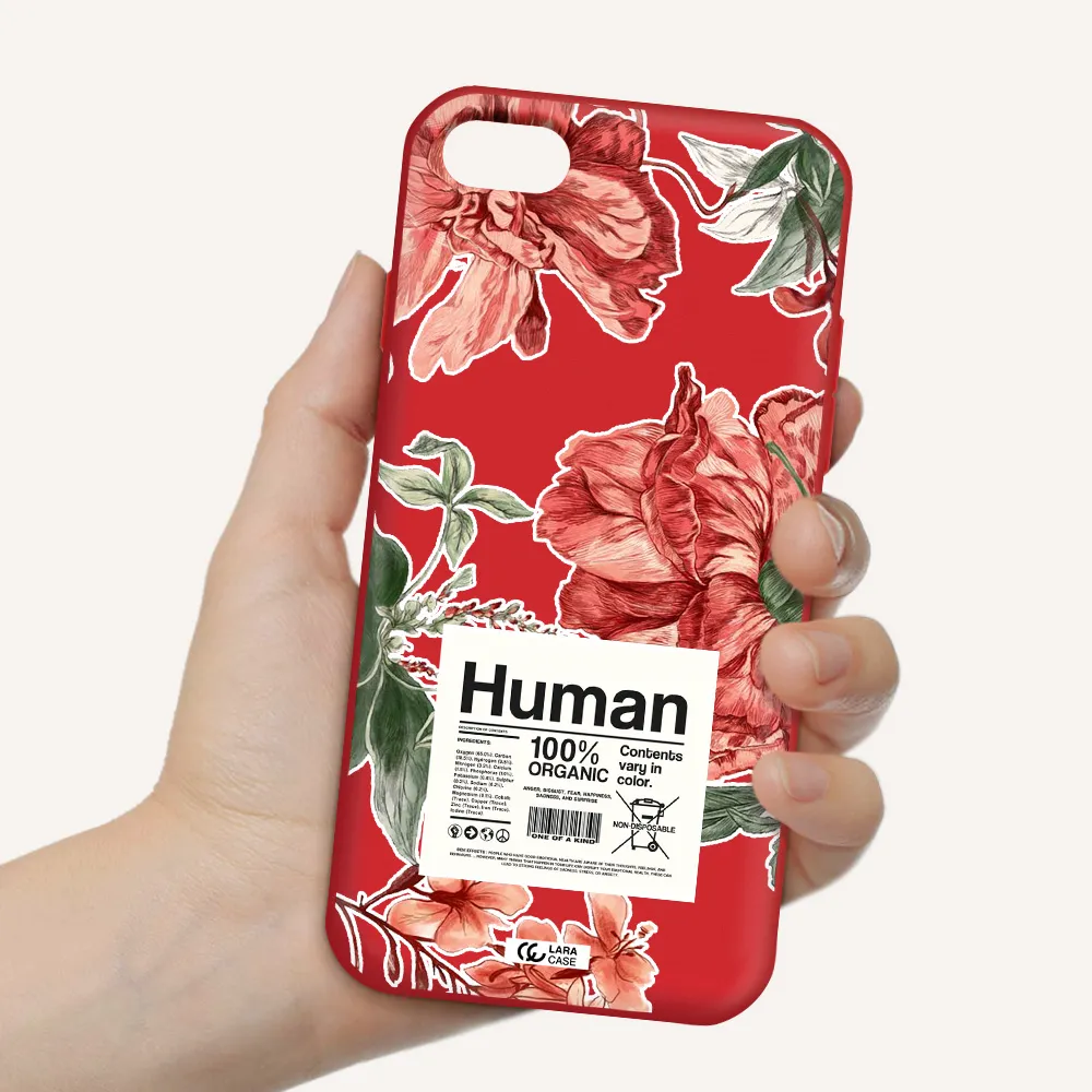 a cover of a book with flowers Apple iPhone 8 Silicone Imperial Red Case