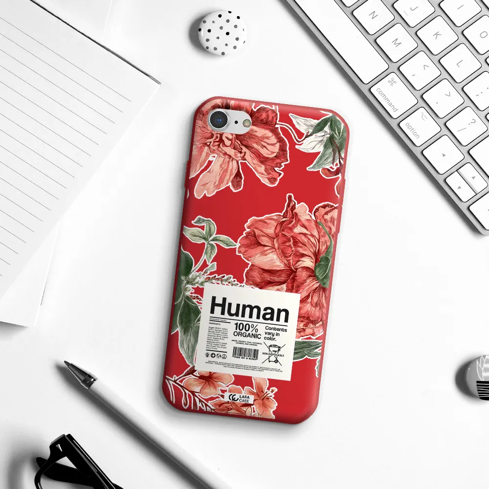 a cover of a book with flowers Apple iPhone 8 Silicone Imperial Red Case