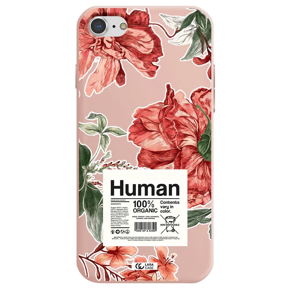 a cover of a book with flowers Apple iPhone 8 Silicone pastel pink Case