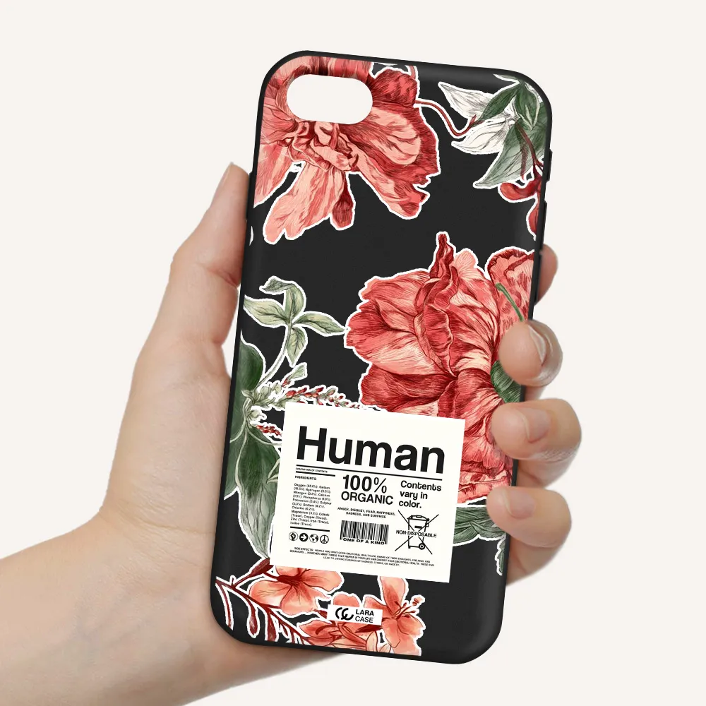 a cover of a book with flowers Apple iPhone se 2020 Silicone black Case