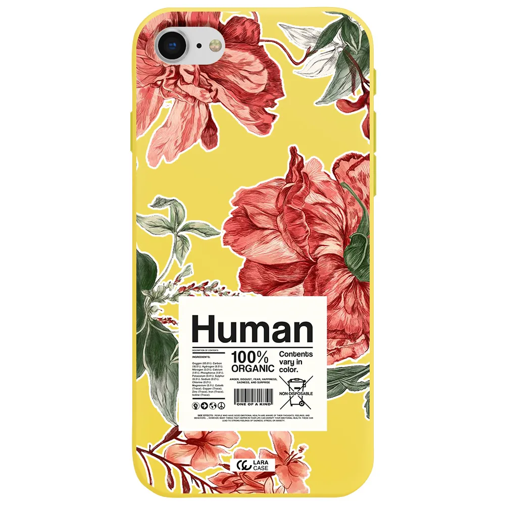 a cover of a book with flowers Apple iPhone se 2020 Silicone canary yellow Case