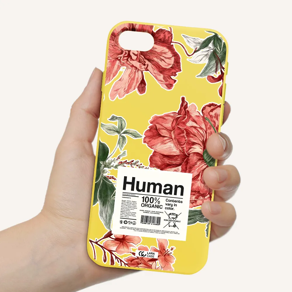 a cover of a book with flowers Apple iPhone se 2020 Silicone canary yellow Case