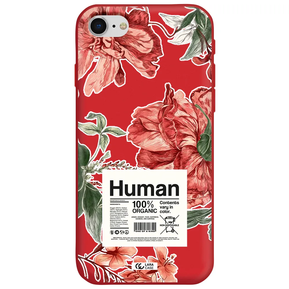 a cover of a book with flowers Apple iPhone se 2020 Silicone Imperial Red Case
