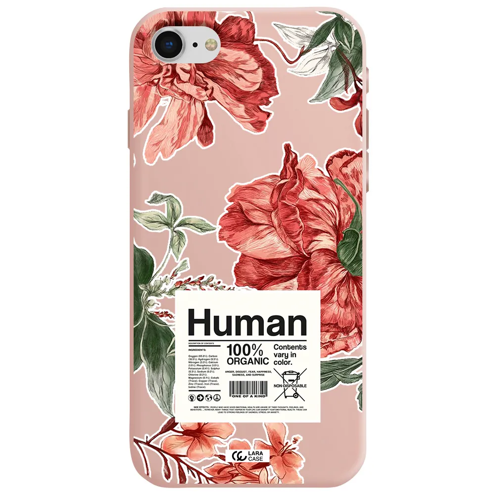a cover of a book with flowers Apple iPhone se 2020 Silicone pastel pink Case
