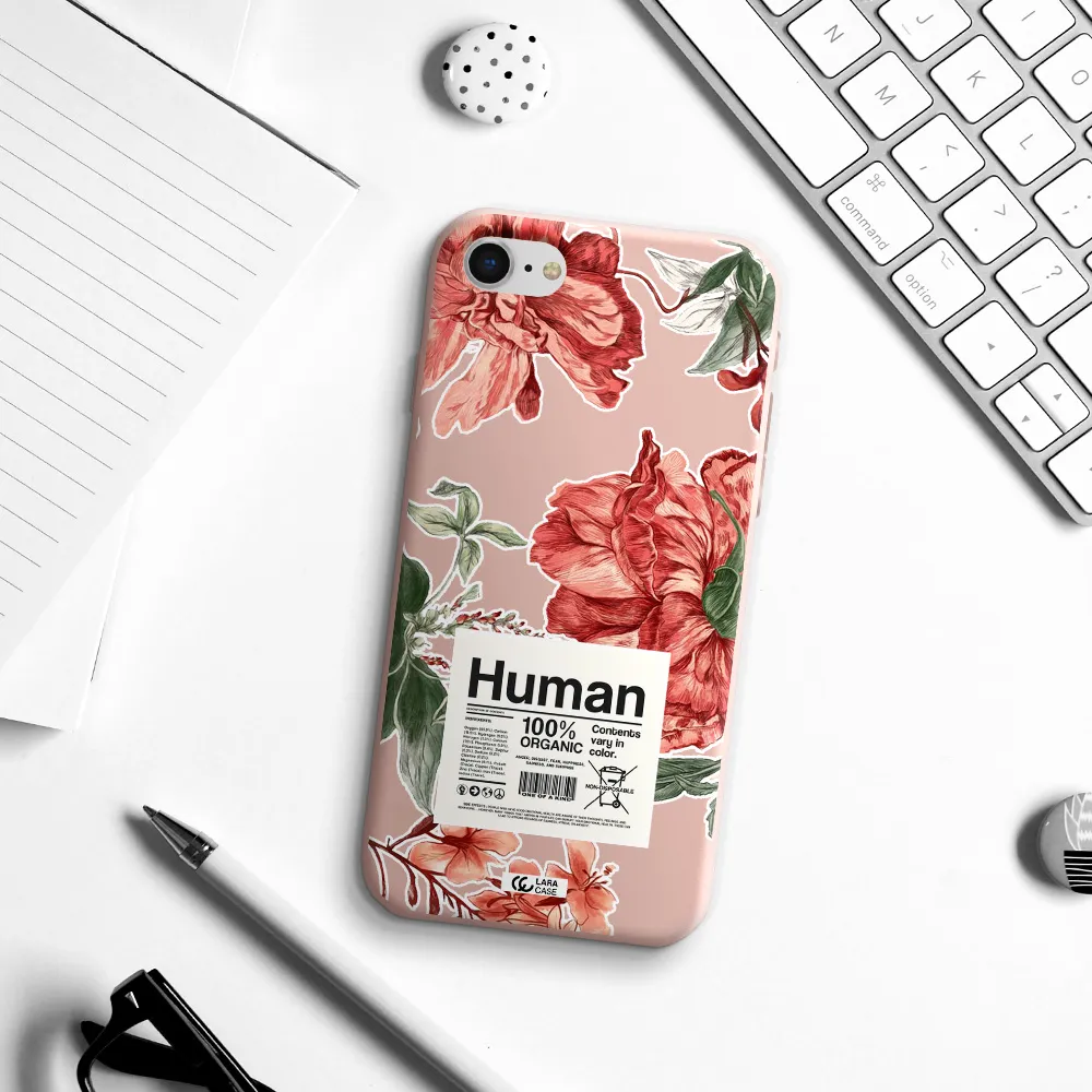 a cover of a book with flowers Apple iPhone se 2020 Silicone pastel pink Case