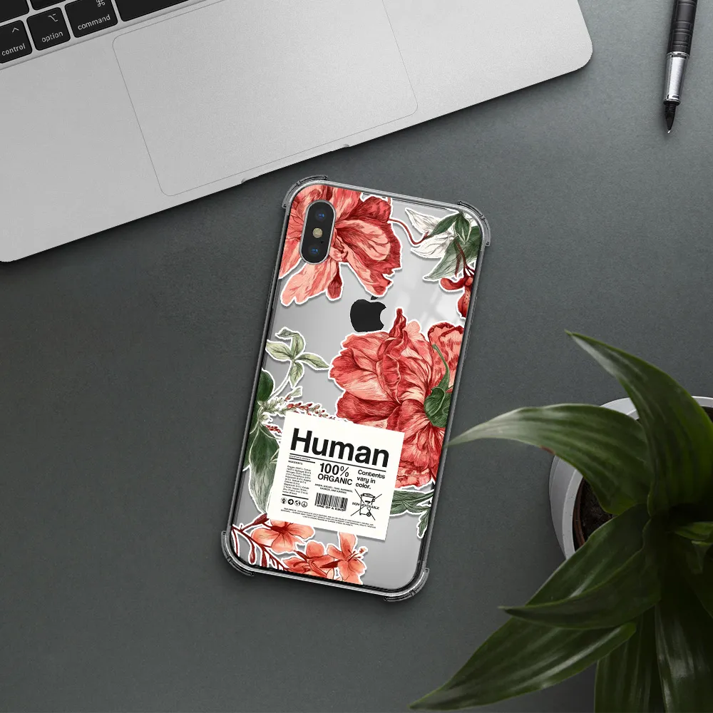 a cover of a book with flowers Apple iPhone X Clear PC Case