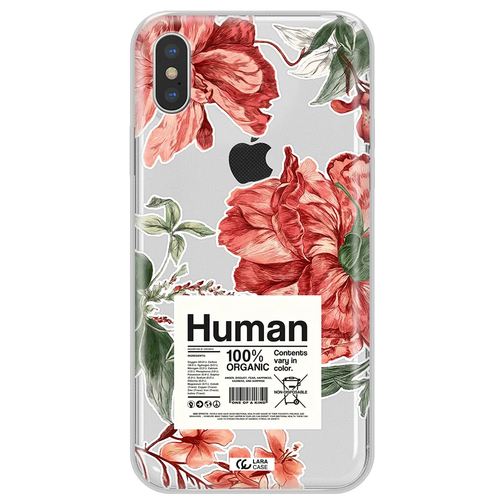 A Cover Of A Book With Flowers Apple Iphone X Clear Tpu Case