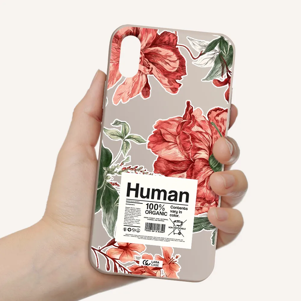 a cover of a book with flowers Apple iPhone X Silicone Stone Case