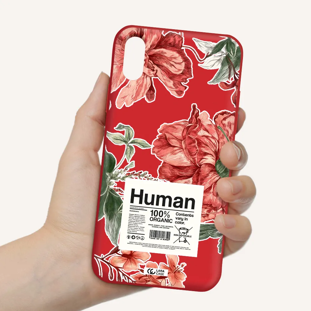 a cover of a book with flowers Apple iPhone XS Silicone Imperial Red Case