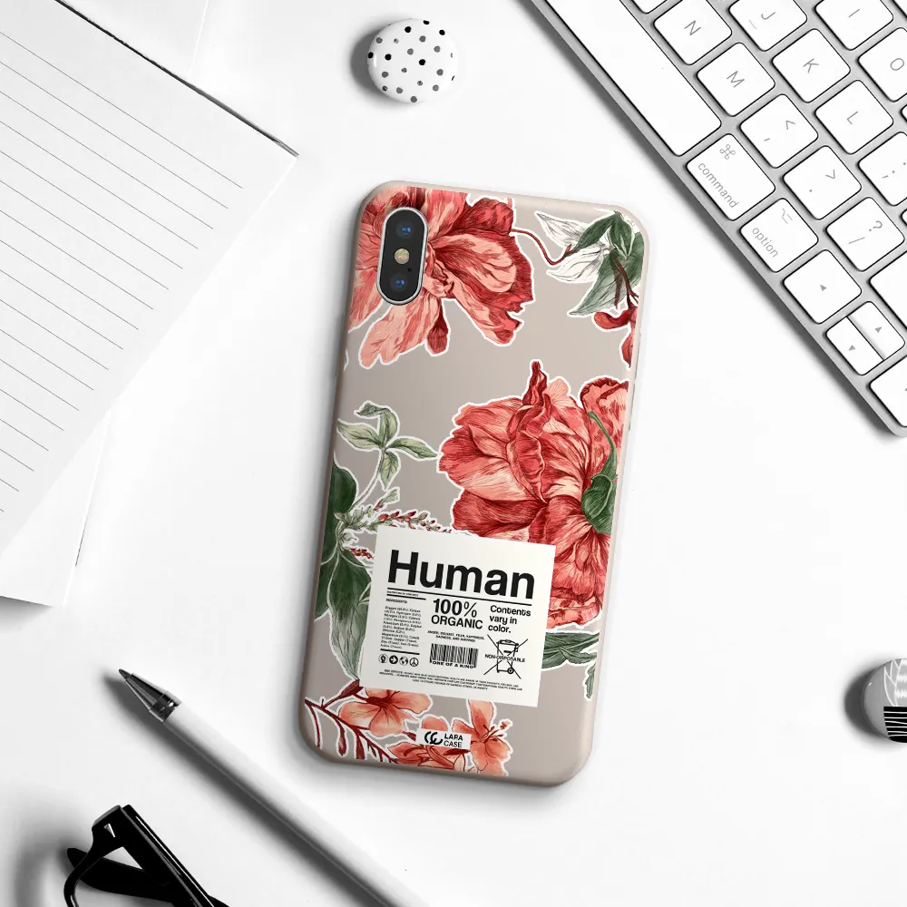 a cover of a book with flowers Apple iPhone XS Silicone Stone Case
