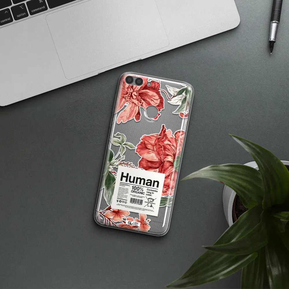 A Cover Of A Book With Flowers Huawei P Smart 2017 Clear Tpu Case