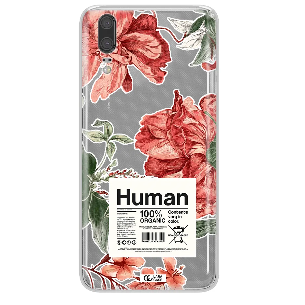 A Cover Of A Book With Flowers Huawei P20 Clear Tpu Case