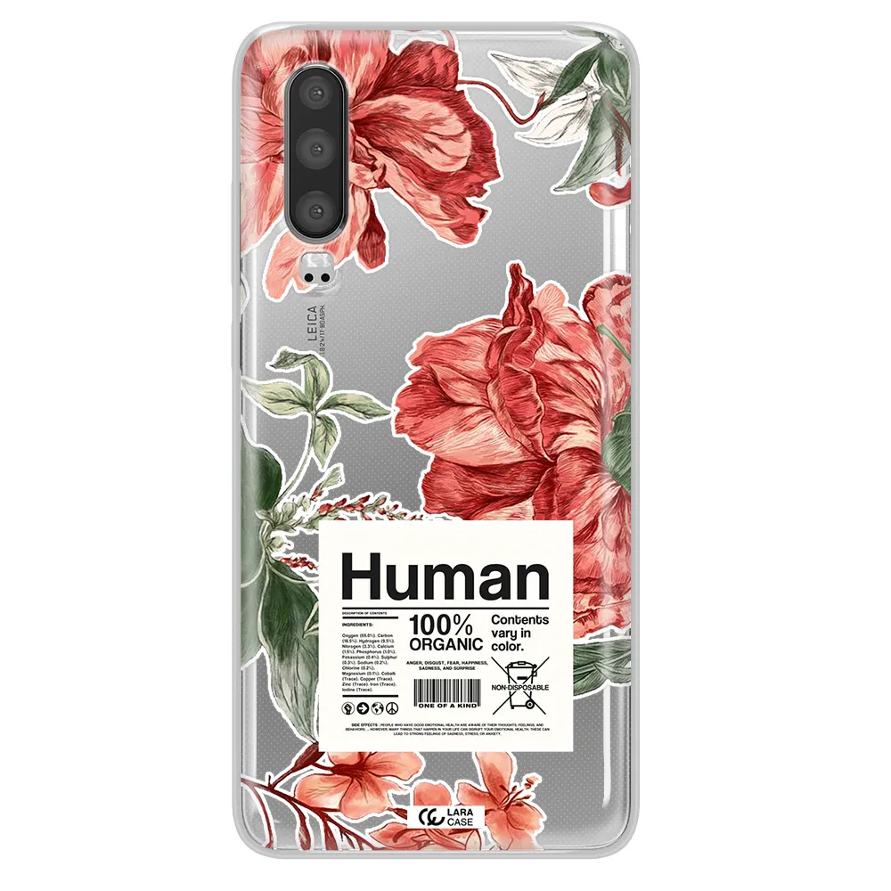 A Cover Of A Book With Flowers Huawei P30 Clear Tpu Case