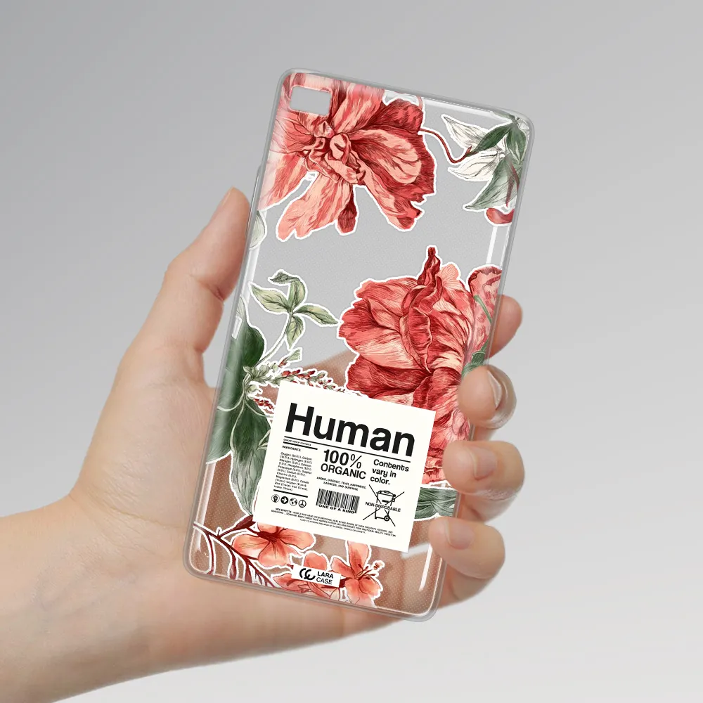 A Cover Of A Book With Flowers Huawei P8 Clear Tpu Case