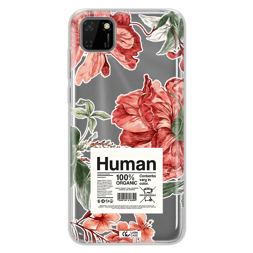 A Cover Of A Book With Flowers Huawei Y5P Clear Tpu Case