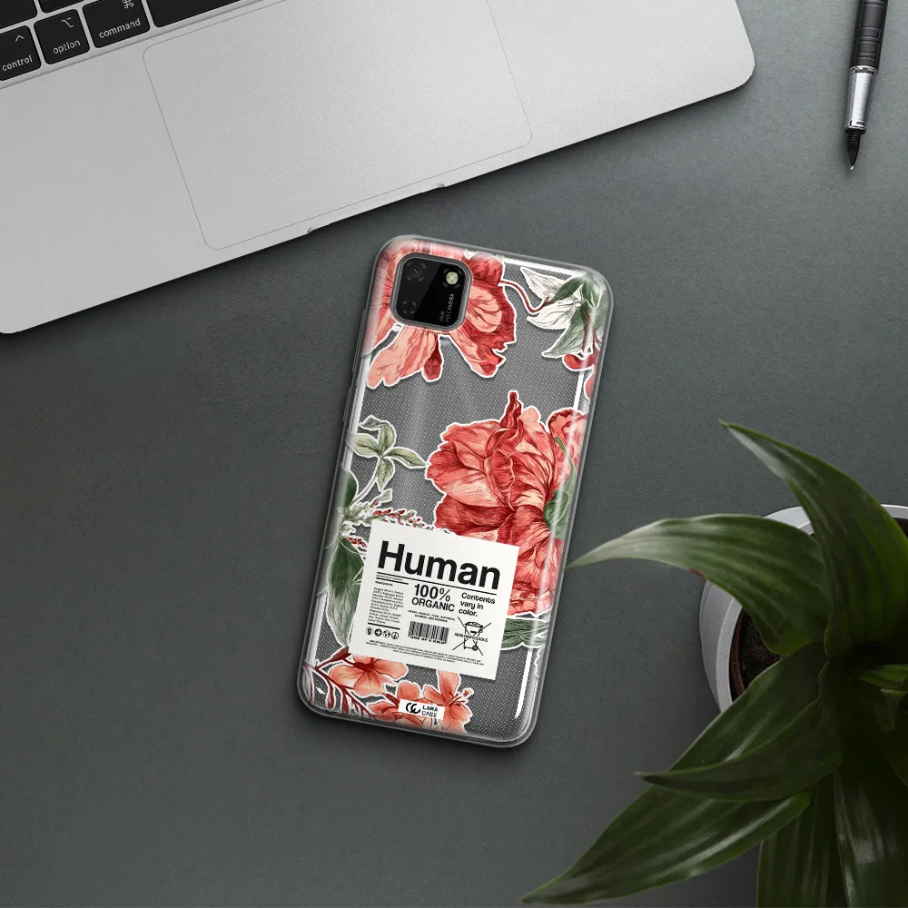 A Cover Of A Book With Flowers Huawei Y5P Clear Tpu Case