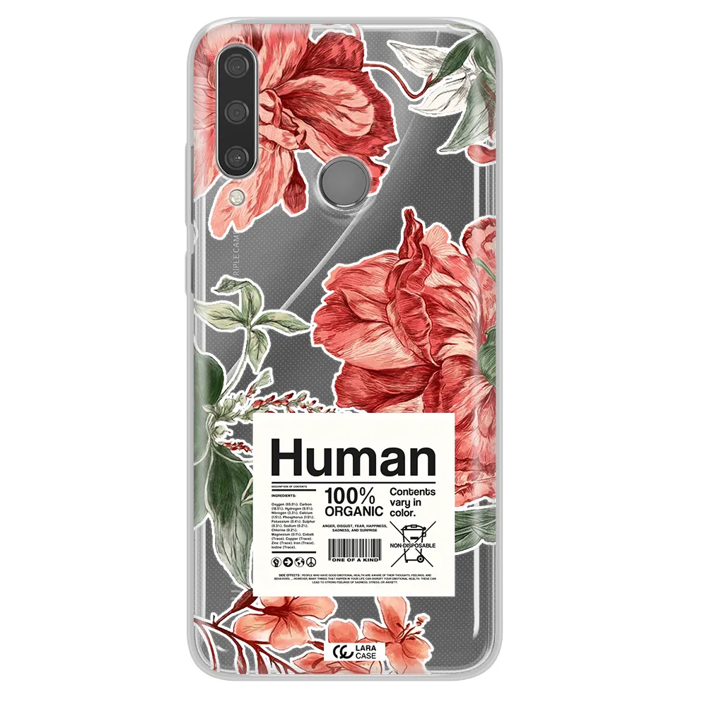 A Cover Of A Book With Flowers Huawei Y6P Clear Tpu Case