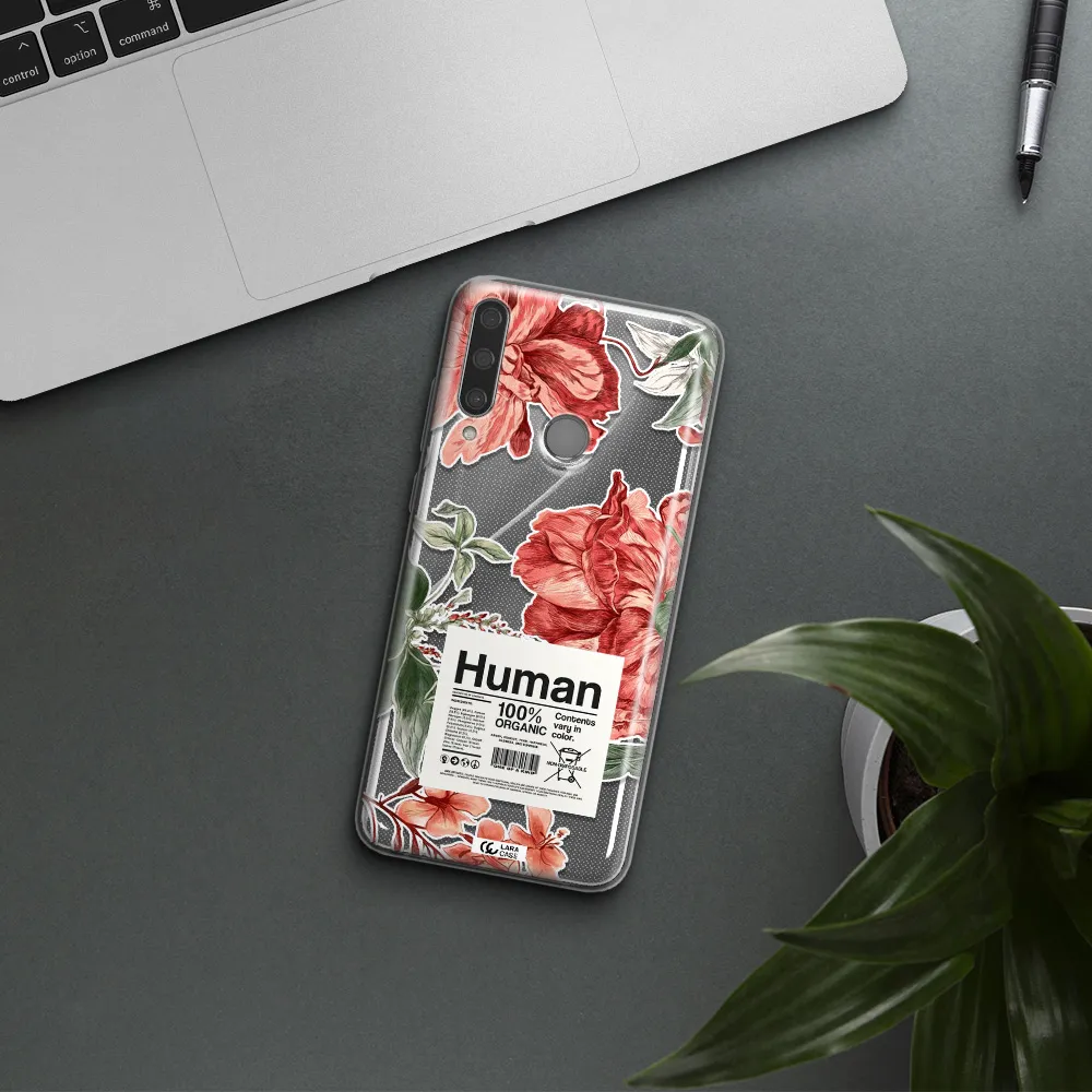 A Cover Of A Book With Flowers Huawei Y6P Clear Tpu Case
