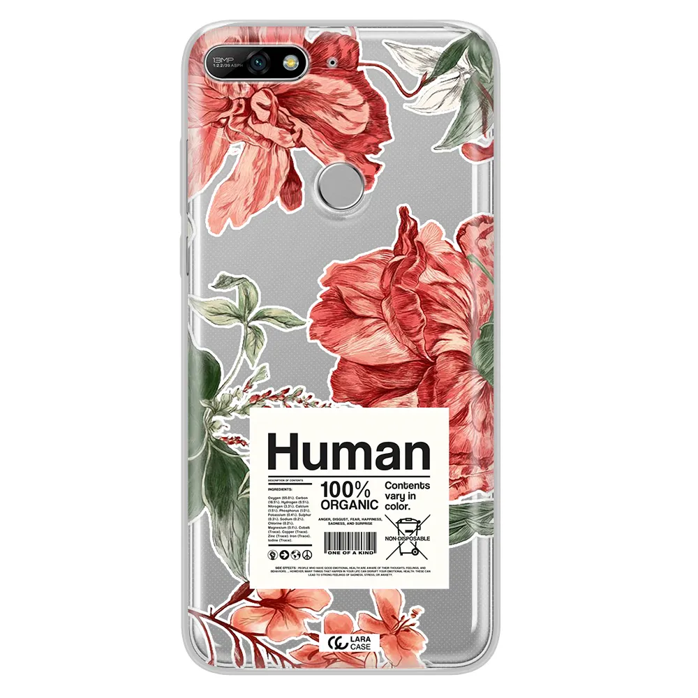 A Cover Of A Book With Flowers Huawei Y7 2018 Clear Tpu Case