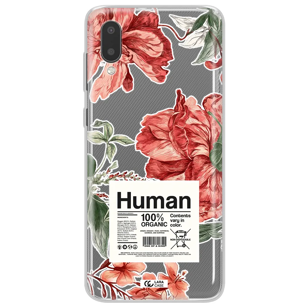 A Cover Of A Book With Flowers Samsung A02 Clear Tpu Case