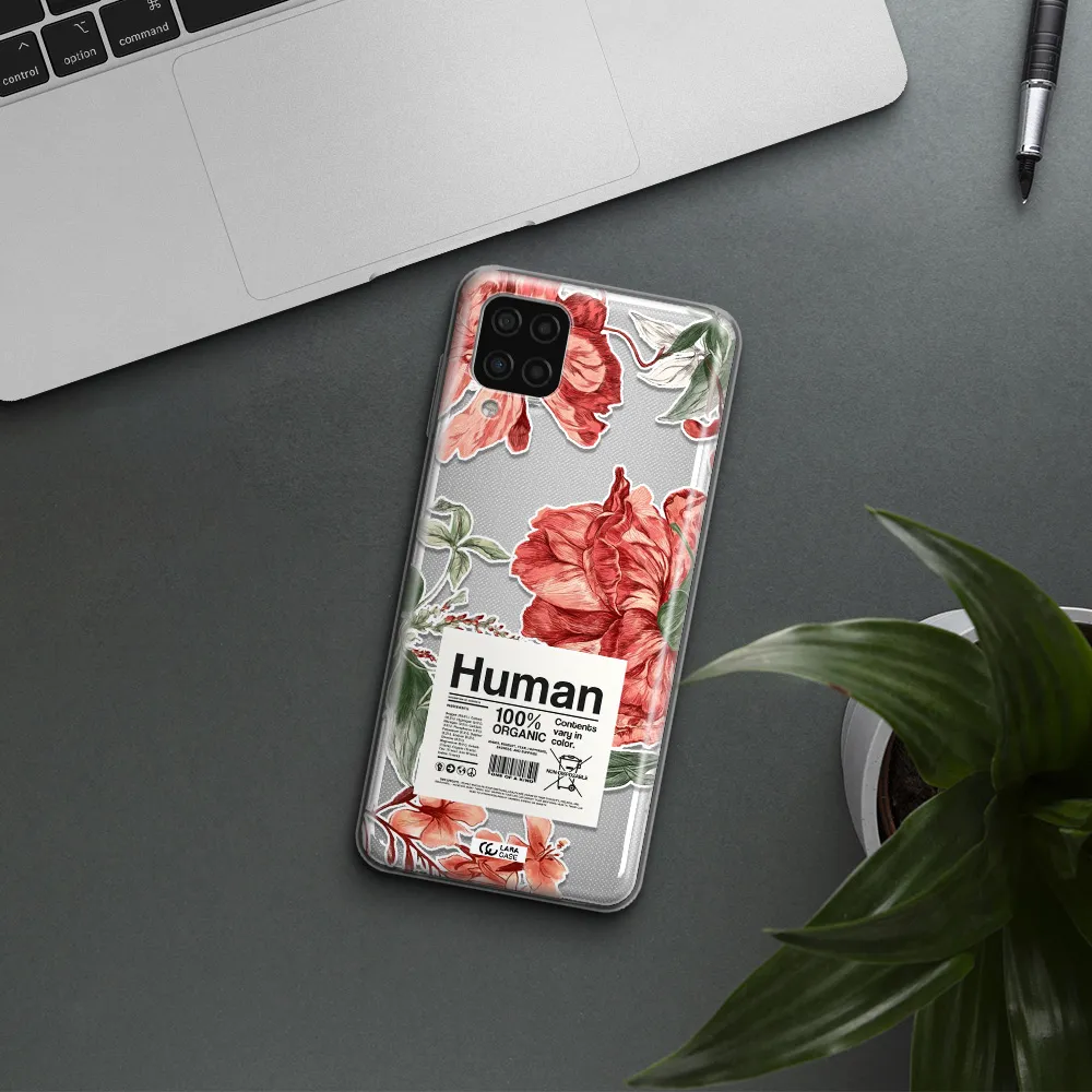 A Cover Of A Book With Flowers Samsung A12 4G Clear Tpu Case