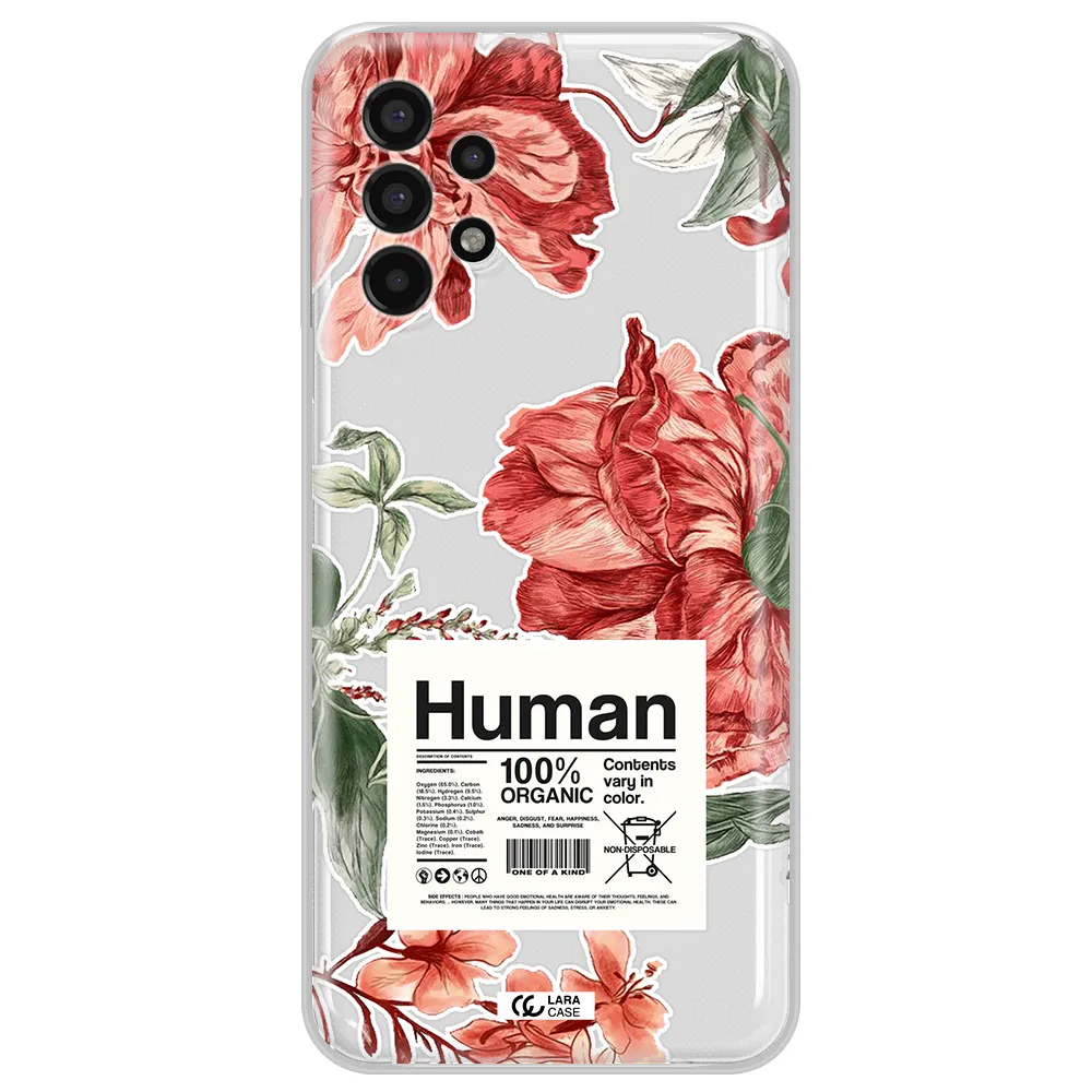 A Cover Of A Book With Flowers Samsung A13 4G Clear Tpu Case