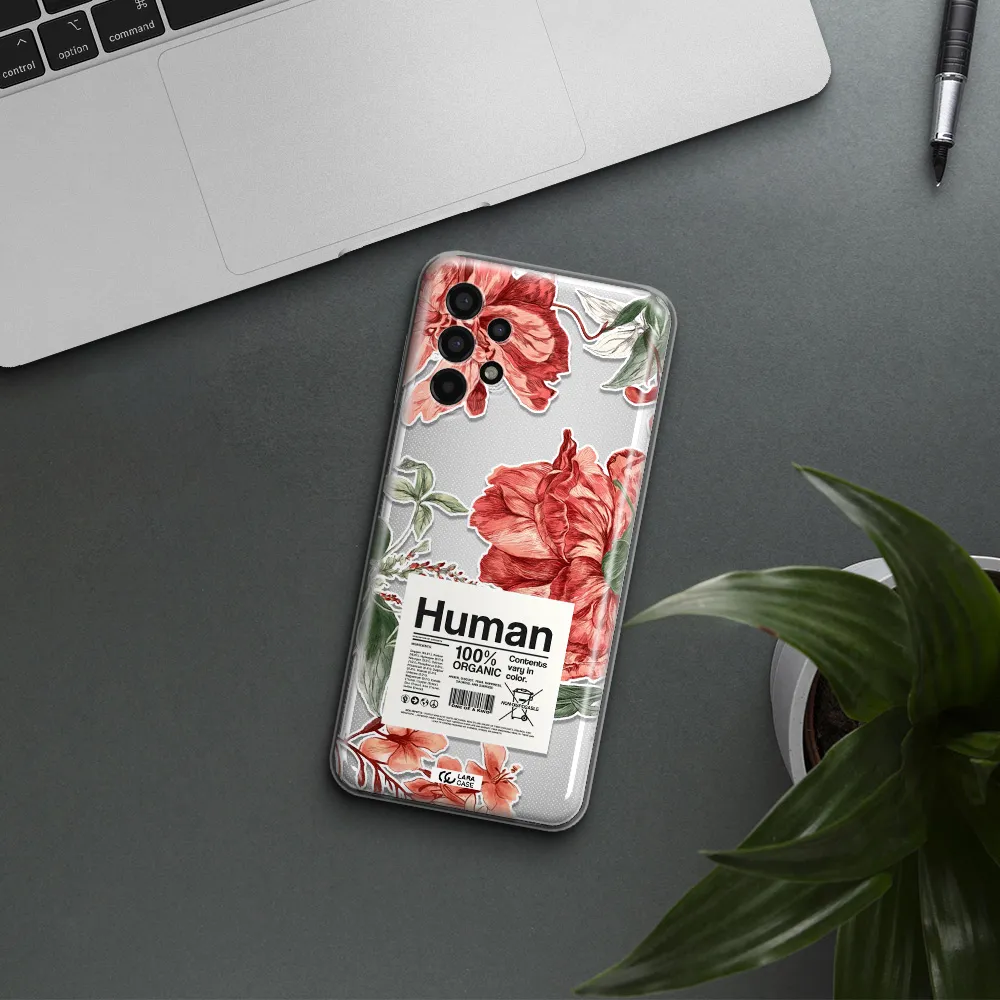 A Cover Of A Book With Flowers Samsung A13 4G Clear Tpu Case