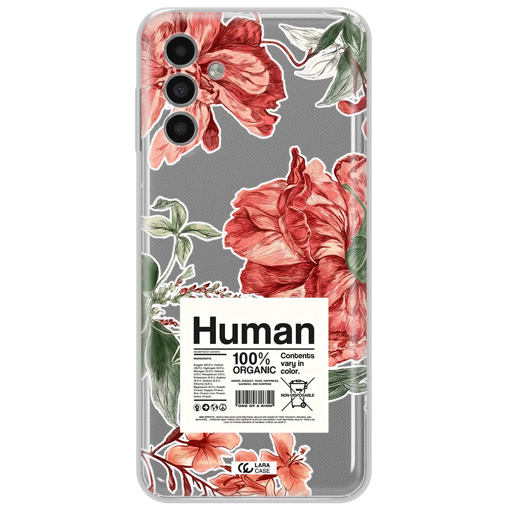 A Cover Of A Book With Flowers Samsung A13 5G Clear Tpu Case