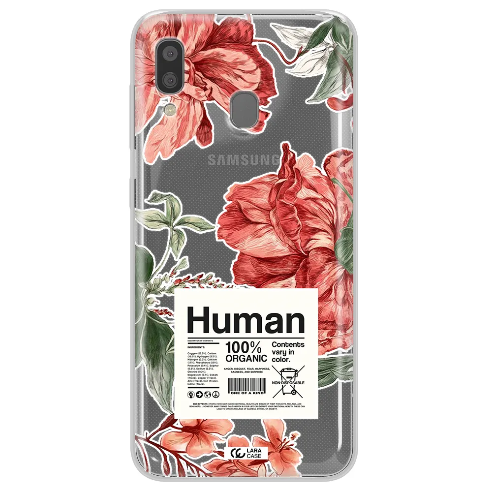 A Cover Of A Book With Flowers Samsung A20 Clear Tpu Case