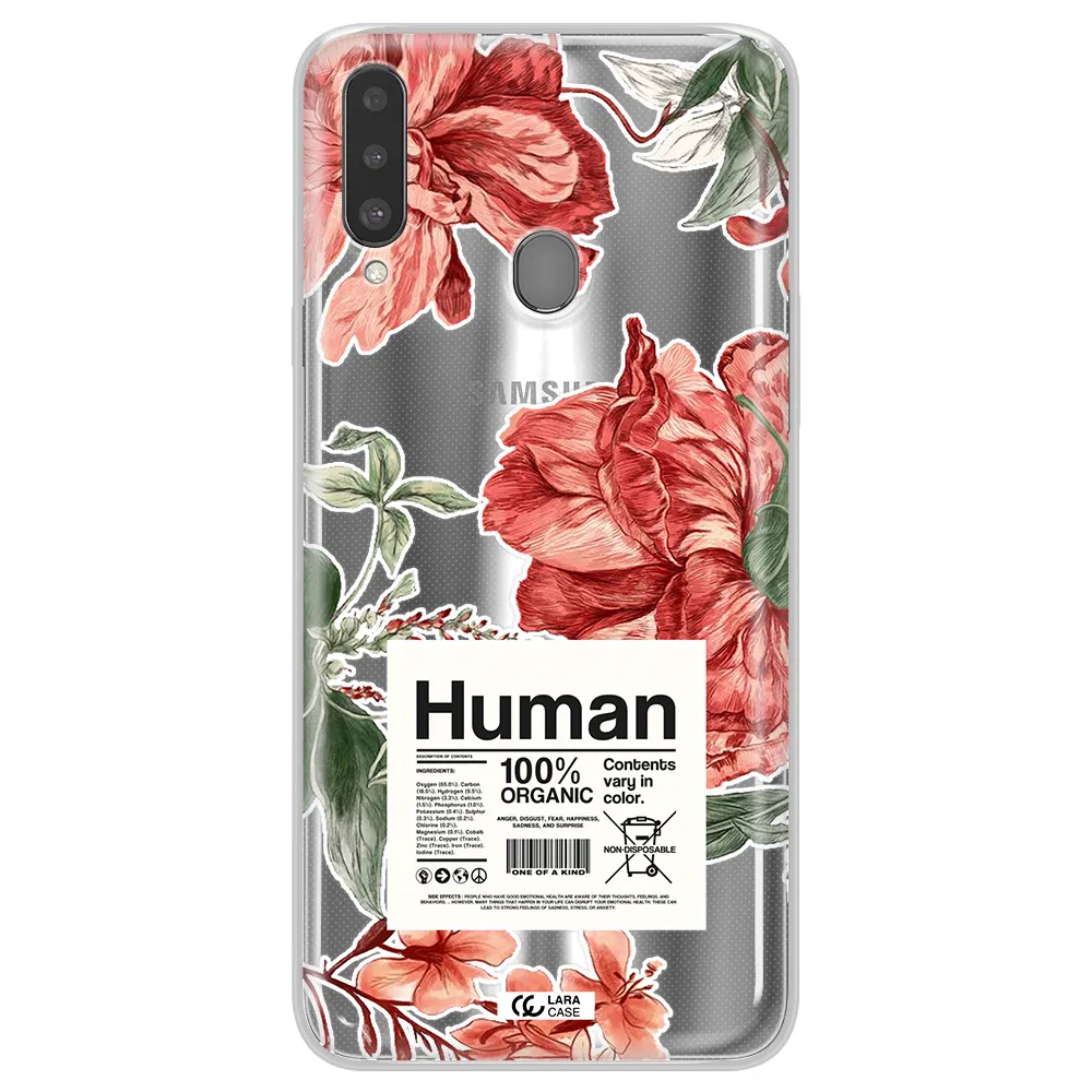 A Cover Of A Book With Flowers Samsung A20S Clear Tpu Case