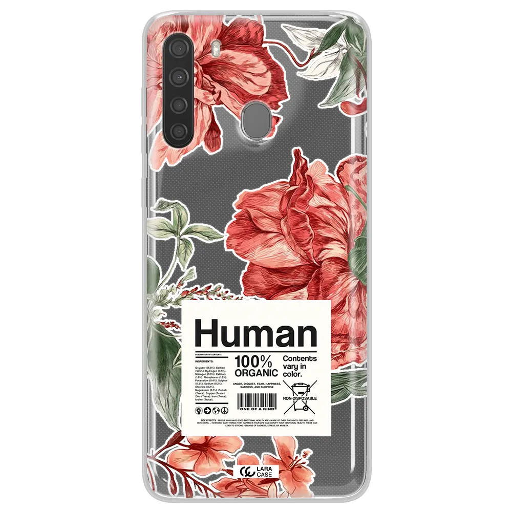 A Cover Of A Book With Flowers Samsung A21 Clear Tpu Case