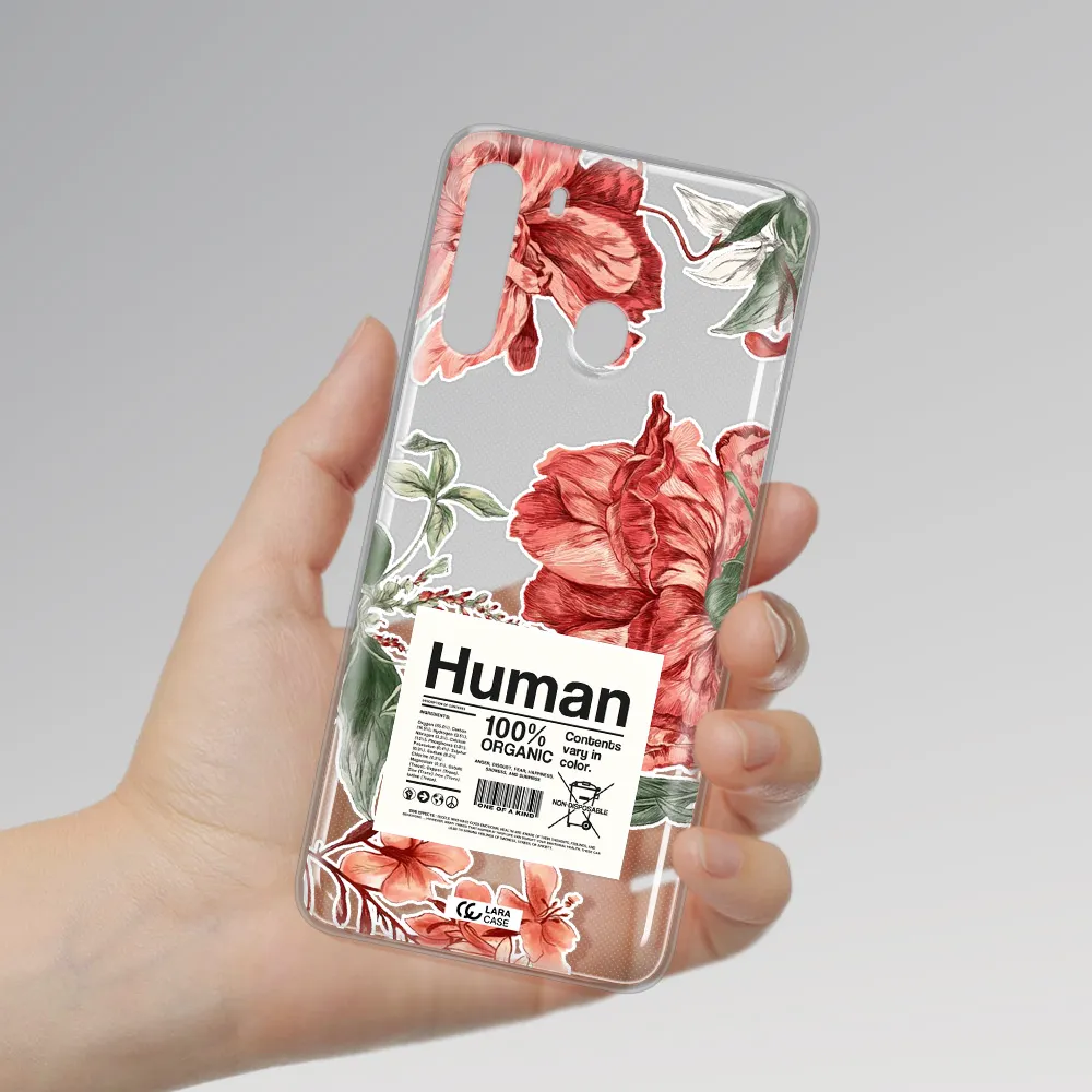 A Cover Of A Book With Flowers Samsung A21 Clear Tpu Case