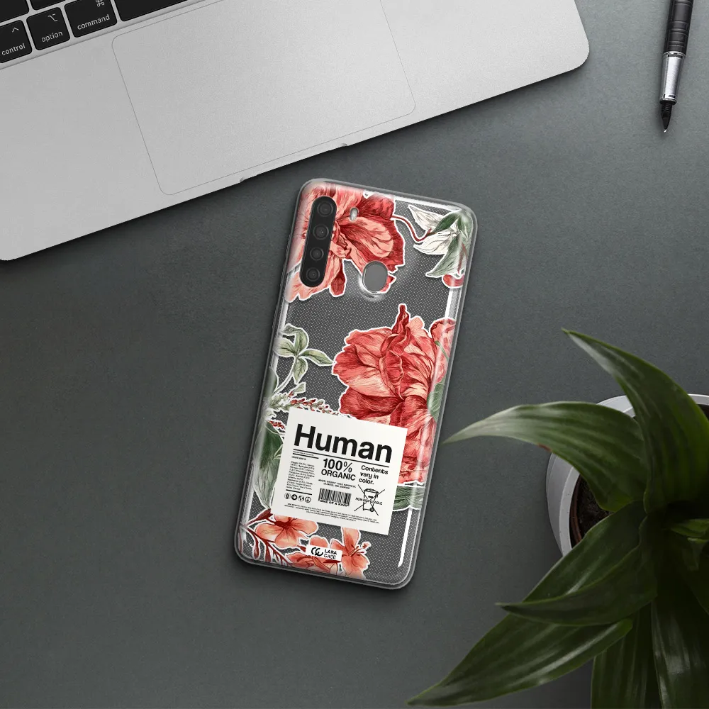 A Cover Of A Book With Flowers Samsung A21 Clear Tpu Case