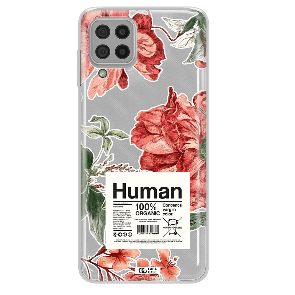 A Cover Of A Book With Flowers Samsung A22 4G Clear Tpu Case