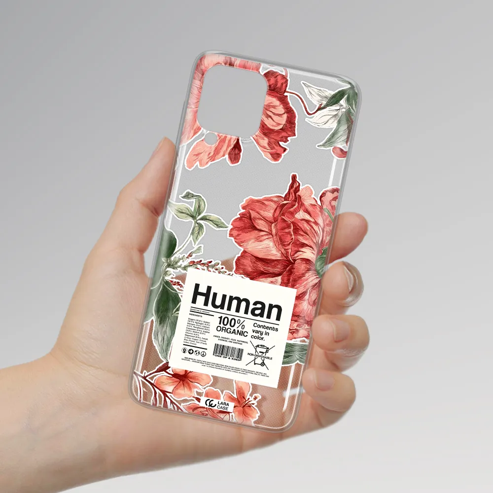A Cover Of A Book With Flowers Samsung A22 4G Clear Tpu Case