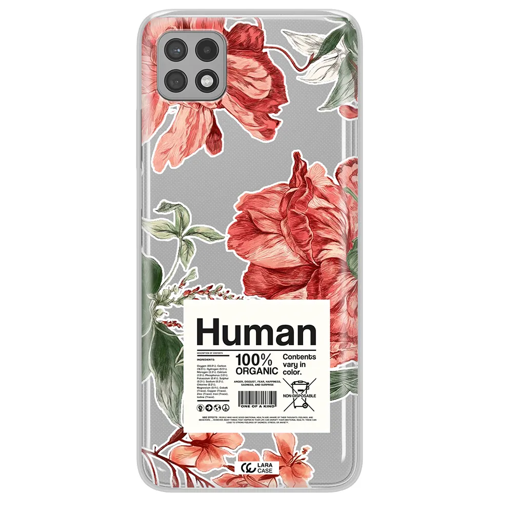 A Cover Of A Book With Flowers Samsung A22 5G Clear Tpu Case