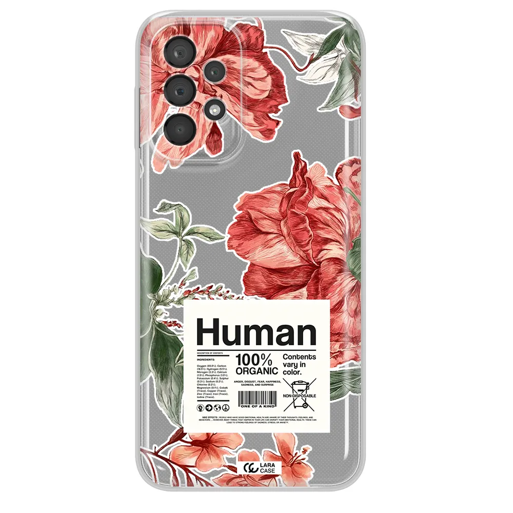 A Cover Of A Book With Flowers Samsung A23 5G Clear Tpu Case