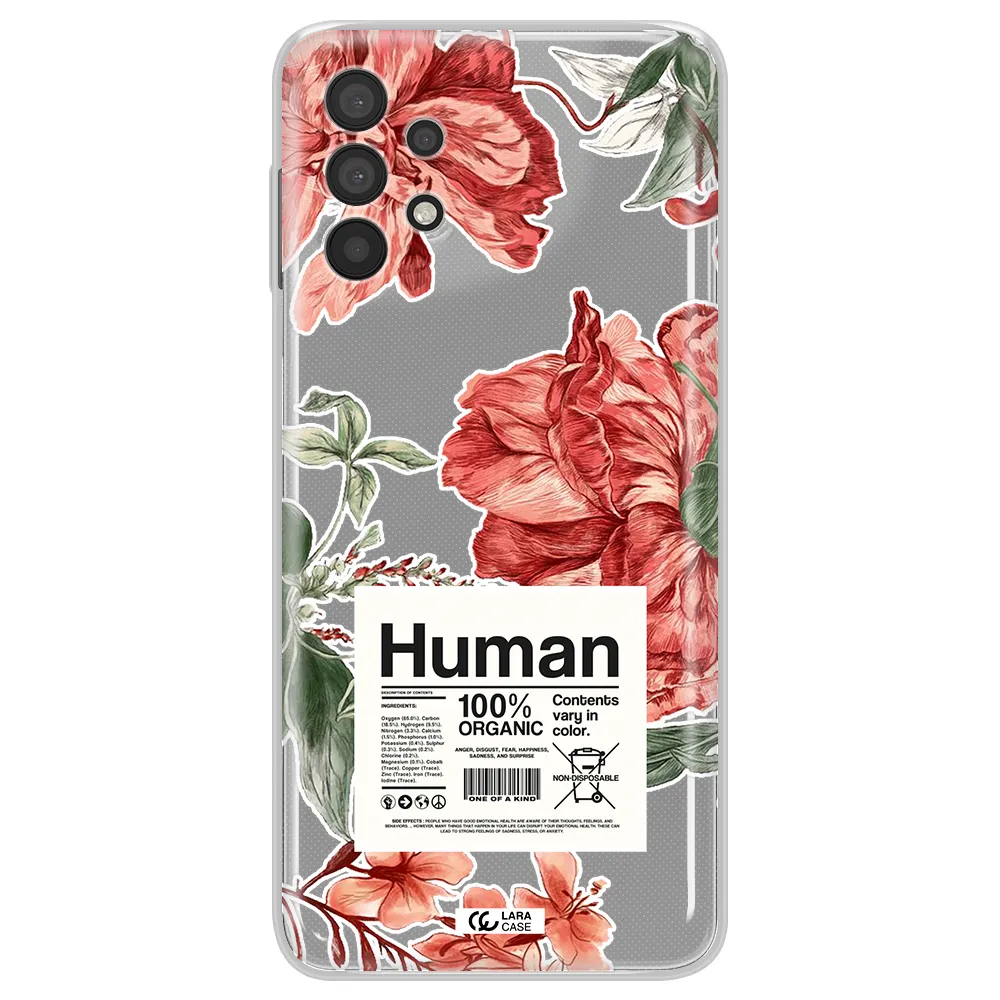 A Cover Of A Book With Flowers Samsung A32 4G Clear Tpu Case