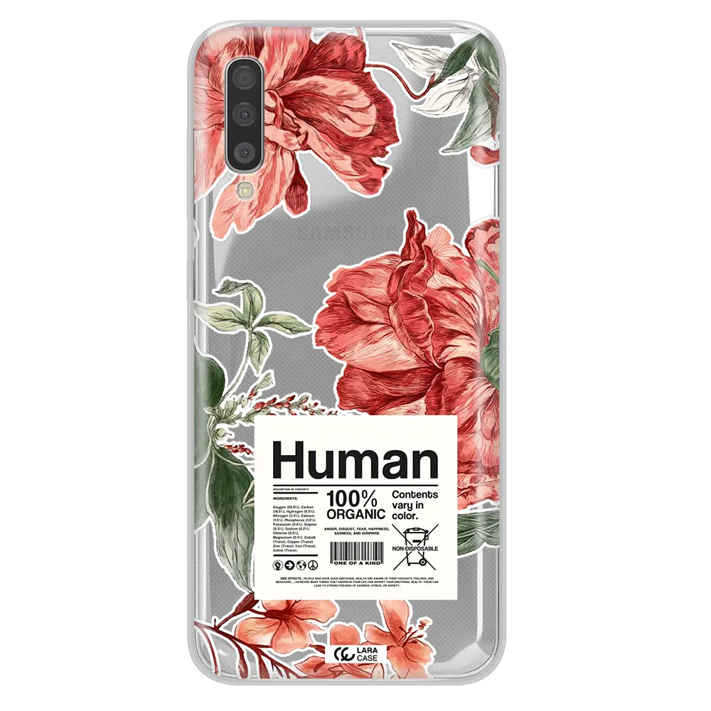 A Cover Of A Book With Flowers Samsung A50 Clear Tpu Case