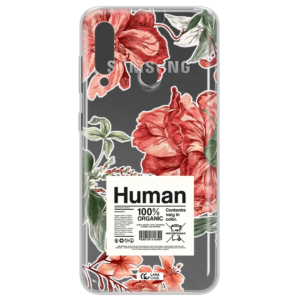 A Cover Of A Book With Flowers Samsung A60 Clear Tpu Case