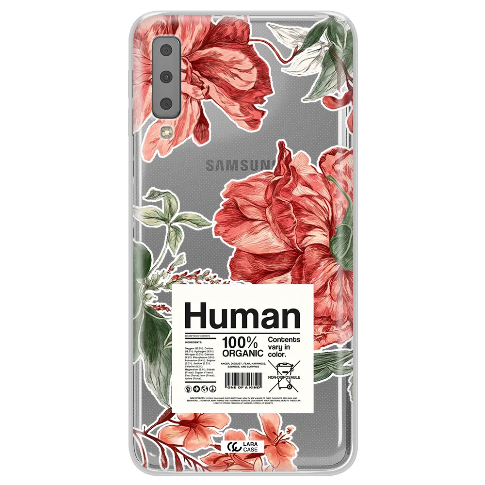 A Cover Of A Book With Flowers Samsung A7 2018 Clear Tpu Case