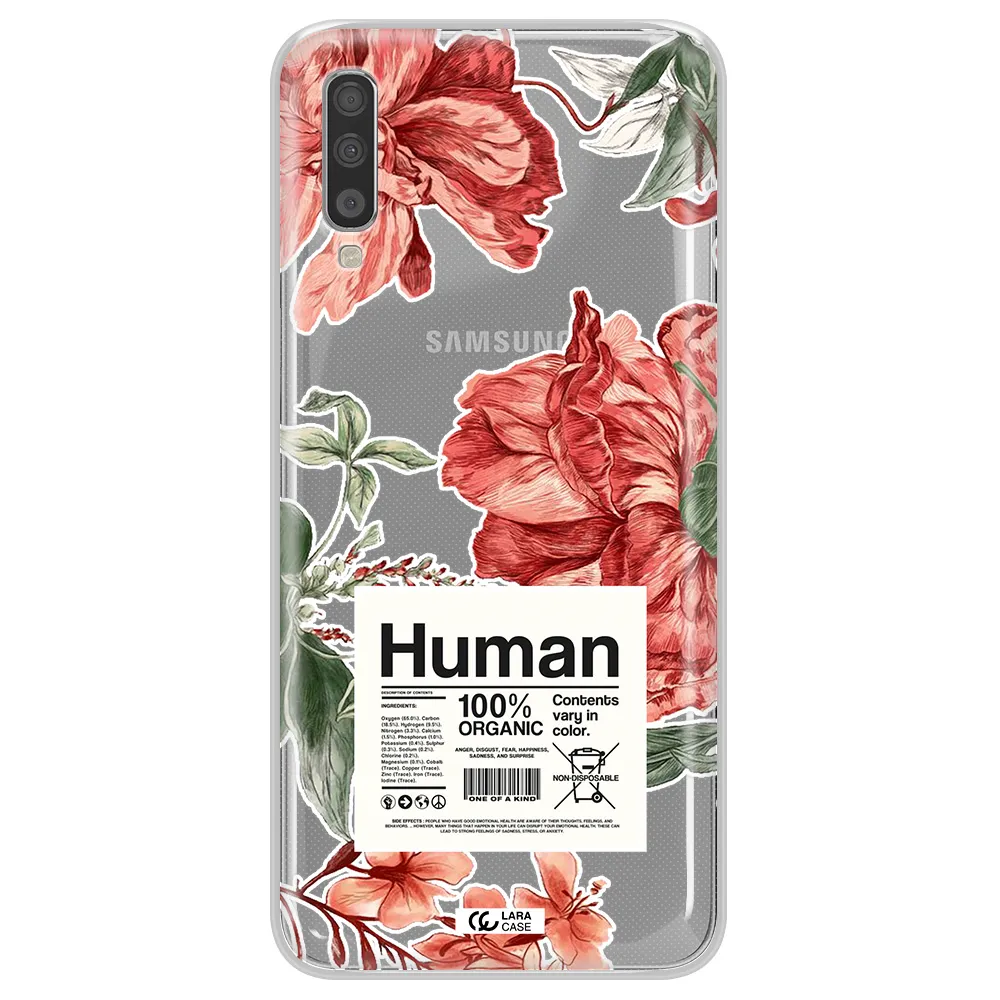 A Cover Of A Book With Flowers Samsung A70S Clear Tpu Case