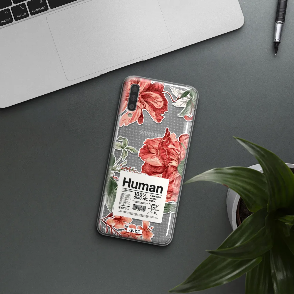 A Cover Of A Book With Flowers Samsung A70S Clear Tpu Case