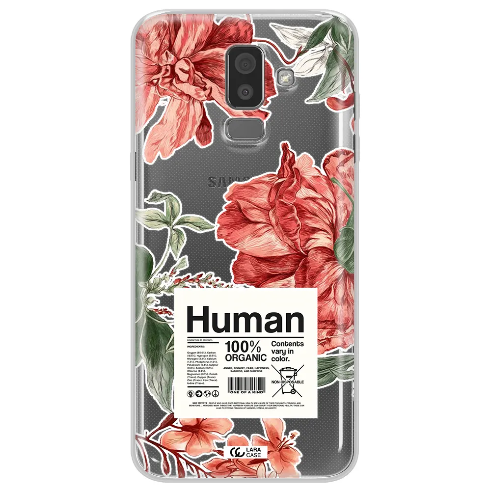 A Cover Of A Book With Flowers Samsung J8 Clear Tpu Case
