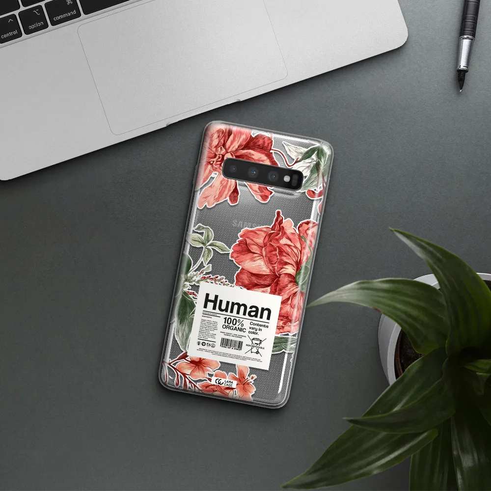 A Cover Of A Book With Flowers Samsung S10 Clear Tpu Case