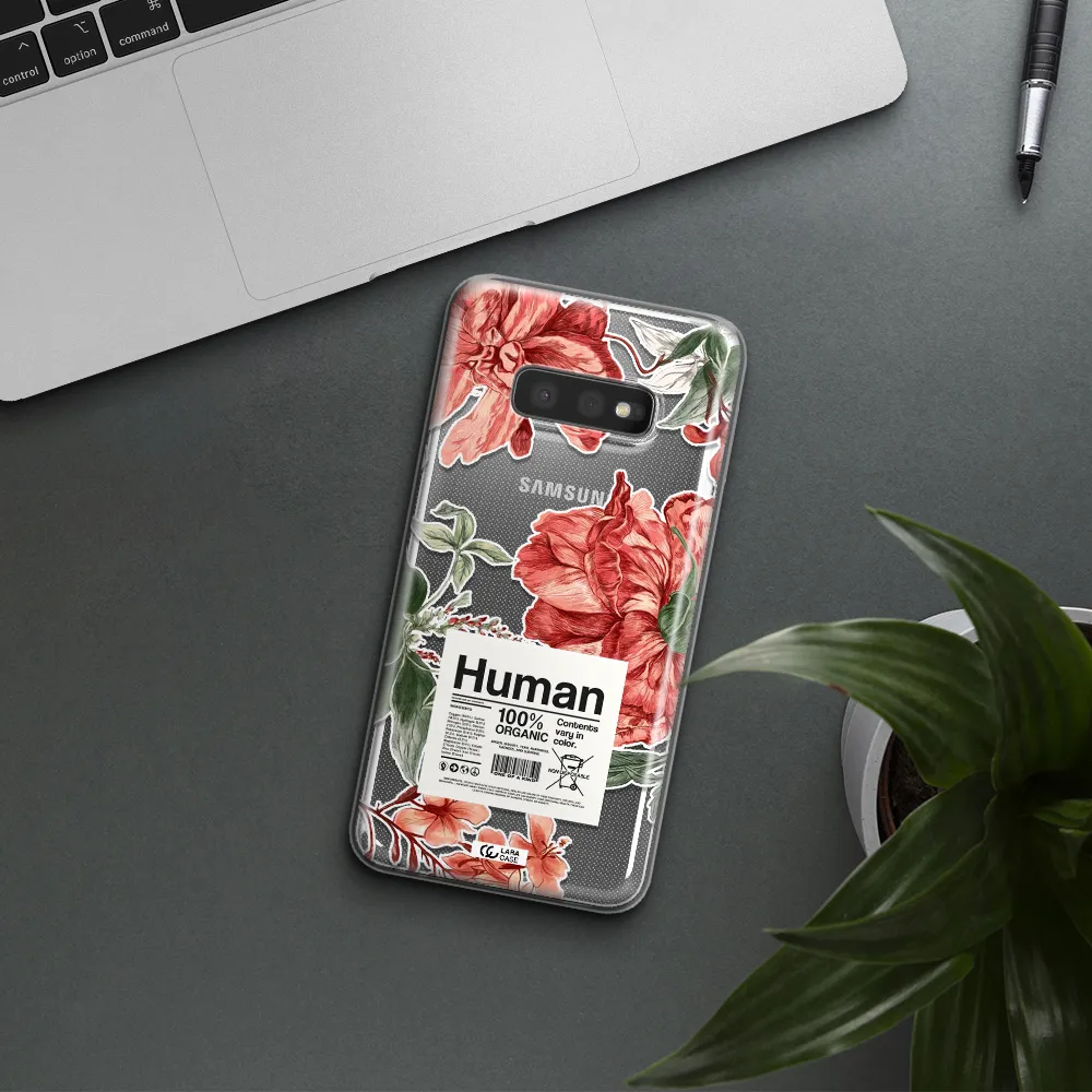 A Cover Of A Book With Flowers Samsung S10E Clear Tpu Case