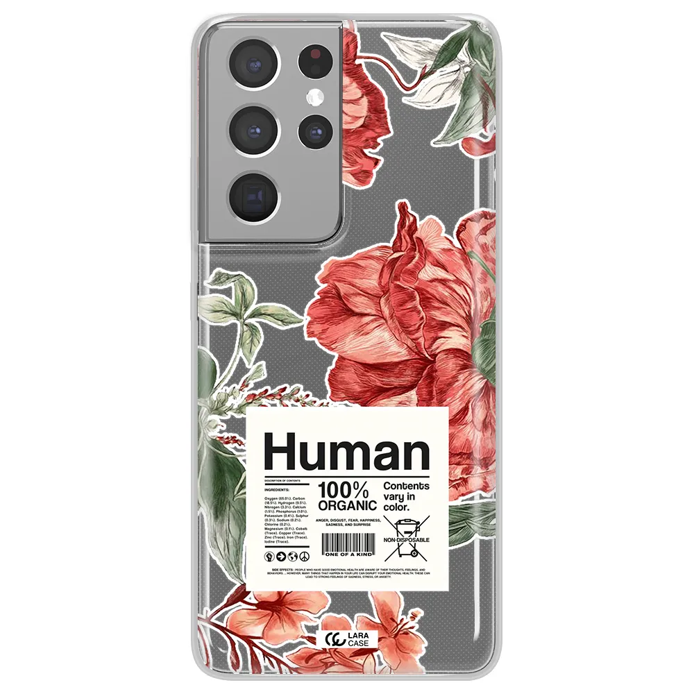 A Cover Of A Book With Flowers Samsung S21 Ultra Clear Tpu Case