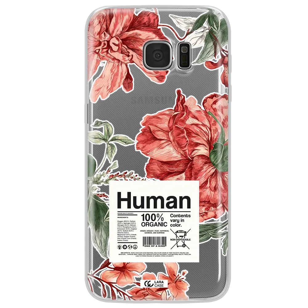 A Cover Of A Book With Flowers Samsung S7 Edge Clear Tpu Case